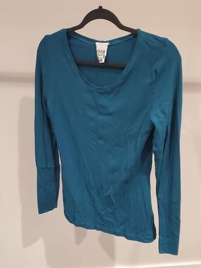 Lilikoi - Long Sleeve Scoop Neck Top - Teal